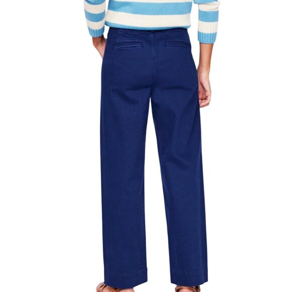 Boden Primrose Patch Pocket Wide Leg Trousers Size 14 Navy Blue - Picture 2 of 7